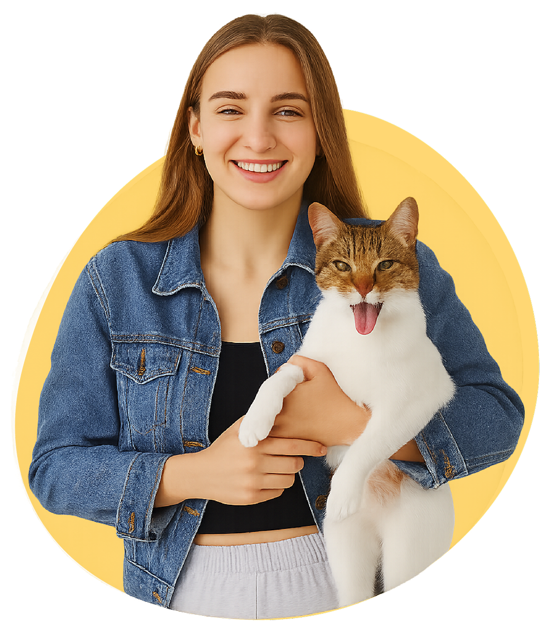 Model with pet